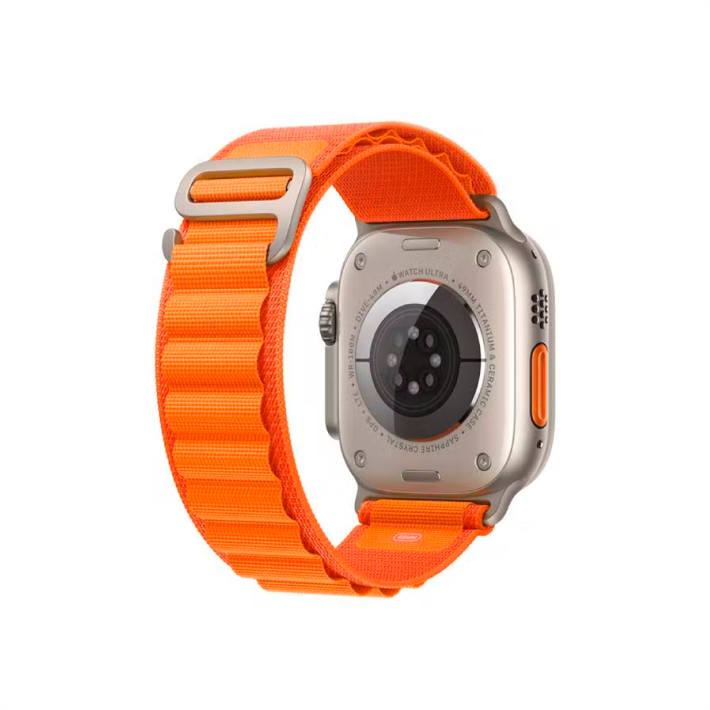 Apple Watch Ultra GPS + Cellular, 49mm Titanium Case with Orange Alpine Loop - Medium