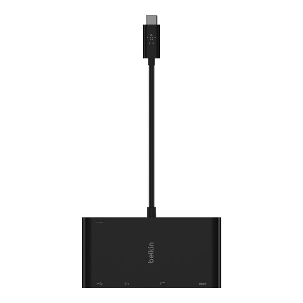 BELKIN USB-C Multimedia + Charge Adapter (USB-C TO GBE, HDMI, VGA, USB-A,60W PD)