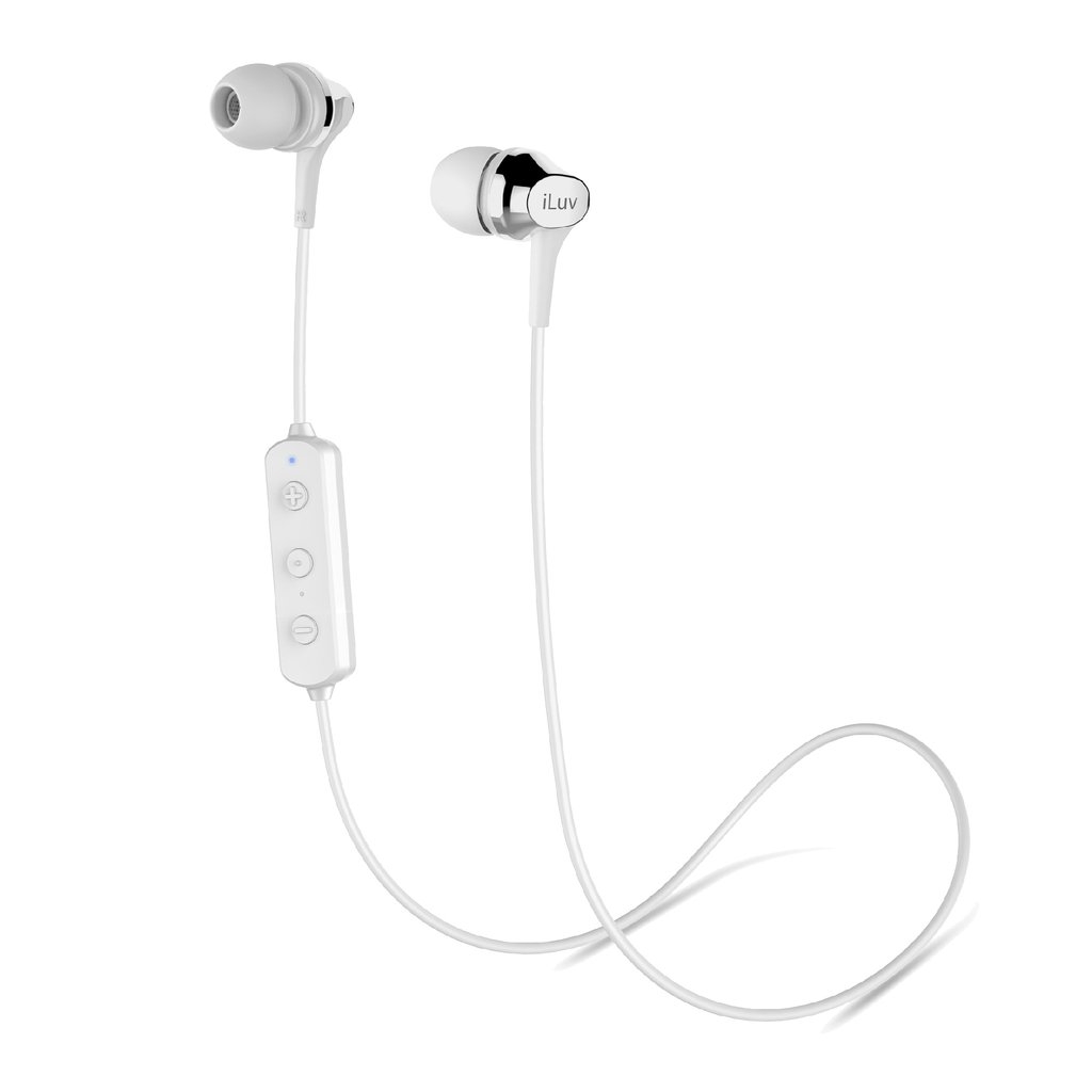 BT v5.0 earphone with mic & control   - White