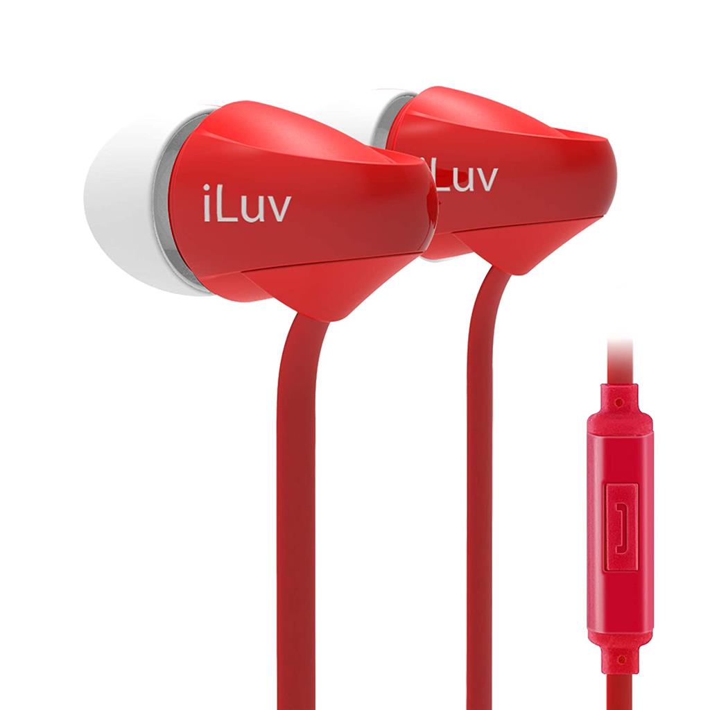 Peppermint Talk -Earphones   Red With Mic