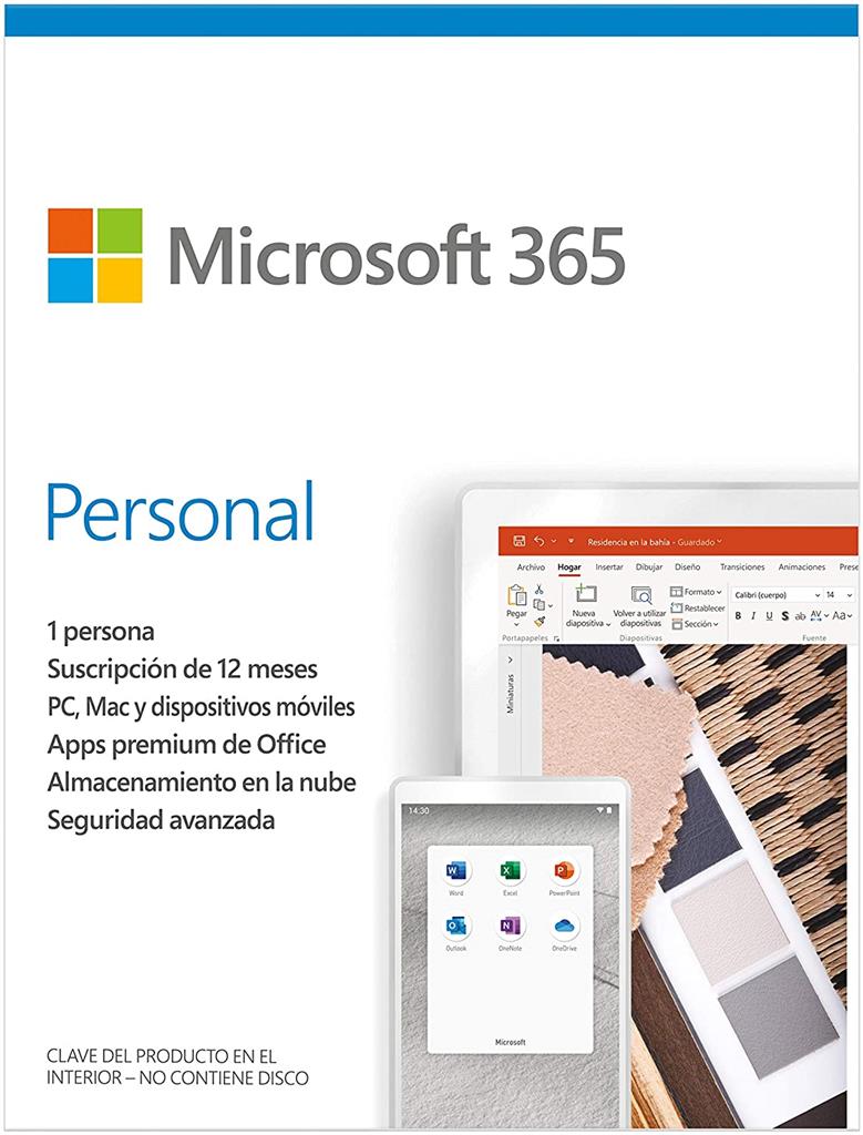 Microsoft® 365 Personal Spanish Subscr 1YR LatAm ONLY Medialess P6