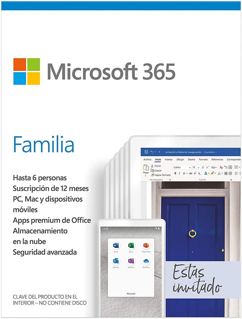 Microsoft® 365 Family Spanish Subscr 1YR LatAm ONLY Medialess P6