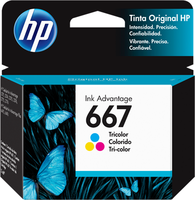 HP 667 Tri-color Ink Cartridge