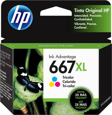 HP 667XL Tri-color Ink Cartridge